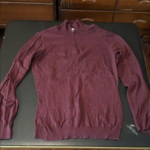 Sonoma Men's Zip Up Sweater - Deep Burgundy